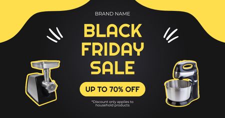 Black Friday Sale of Household Products Facebook AD Design Template