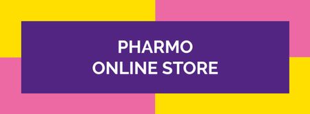 Drug Store Ad on colorful pattern Facebook cover Design Template