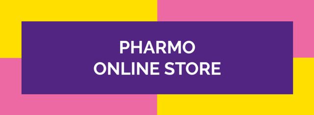 Drug Store Ad on colorful pattern Facebook cover tervezősablon