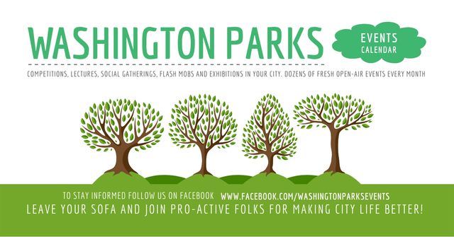 Plantilla de diseño de Events in Washington parks Facebook AD 