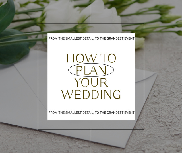 Wedding Planning Ad with Plant Shadow Facebook Design Template