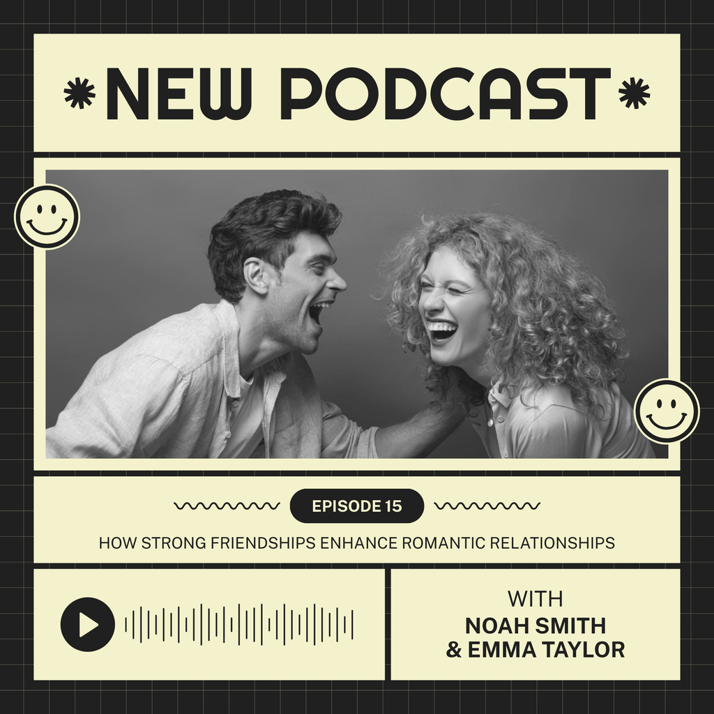 Template di design New Show Episode about Dating Podcast Cover