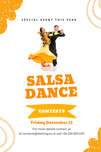 Salsa Dance Event Announcement Flyer 4x6in Πρότυπο σχεδίασης