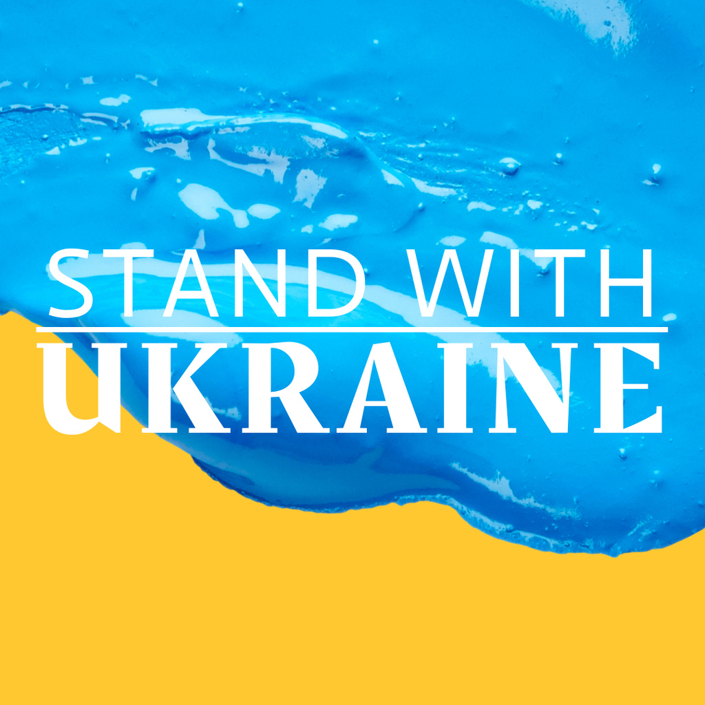 Patriotic Phrase to Stand with Ukraine Instagram Modelo de Design