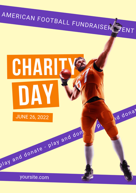 Charity American Football Game Poster Design Template