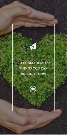 Eco Quote on Heart of Leaves Graphic – шаблон для дизайна