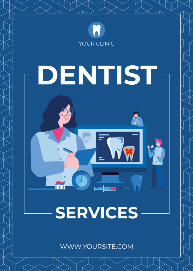 Dentist Services Ad Flayer Design Template