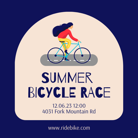Plantilla de diseño de Anuncio de la carrera ciclista de verano Instagram 