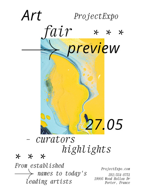 Art Fair Event Announcement Poster US Πρότυπο σχεδίασης