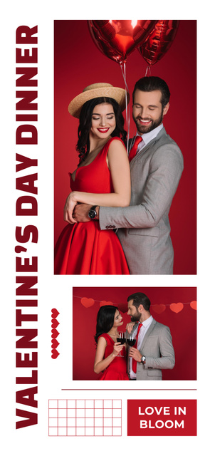 Unforgettable Valentine's Day Dinner For Two With Wine Snapchat Geofilterデザインテンプレート