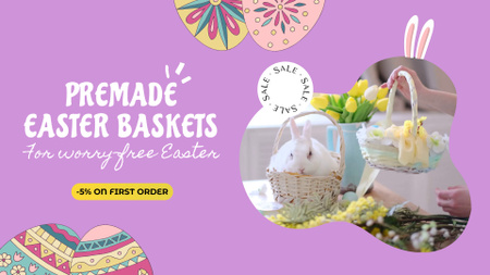 Easter Premade Baskets With Discount Full HD video Design Template