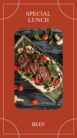 különleges ebéd marhahús Instagram Story tervezősablon