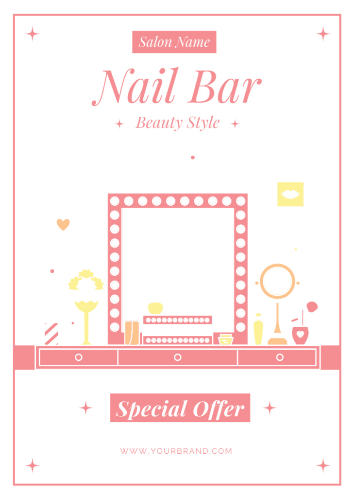Special Offer for Nail Salon Flayer Πρότυπο σχεδίασης