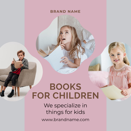 Gyermekkönyvesbolt hirdetése Instagram tervezősablon
