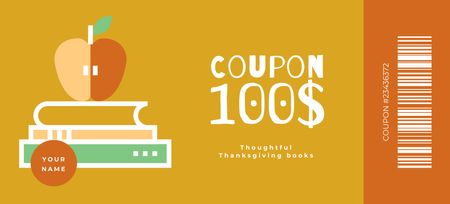 Szablon projektu Thanksgiving Special Offer on Books Coupon 3.75x8.25in