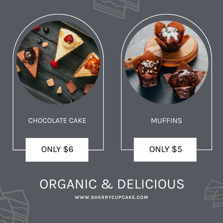 Baking Offer with Sweet Chocolate Cakes Instagram Design Template