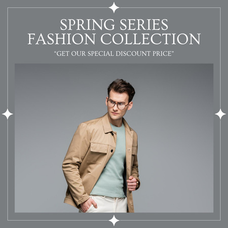 Spring Sale Men's Collection Instagram AD Design Template
