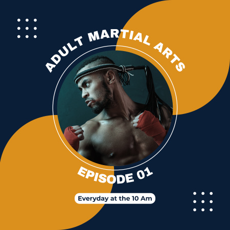 artes marciais Podcast Cover Modelo de Design