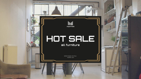 Modèle de visuel Furniture Sale Offer with Modern Room Interior - Full HD video