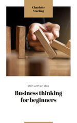 Business Ideas Man Stopping Falling Dominoes