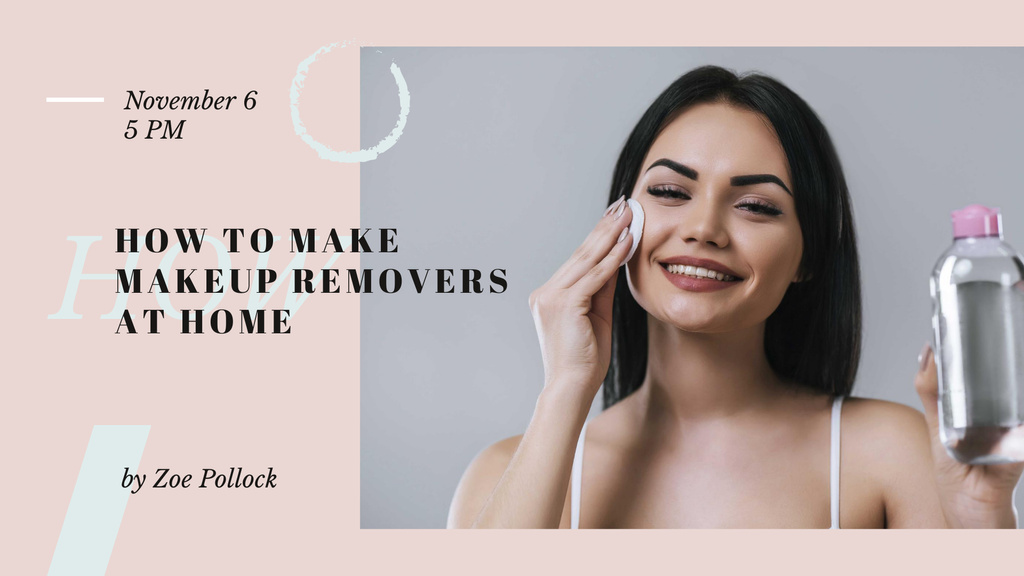 Makeup Removers Sale FB event cover Modelo de Design