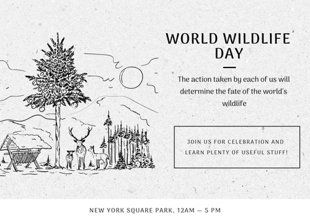 World wildlife day Announcement Postcard 5x7in Design Template