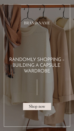 Stylish Elegant Sweaters on Hangers Instagram Story Design Template