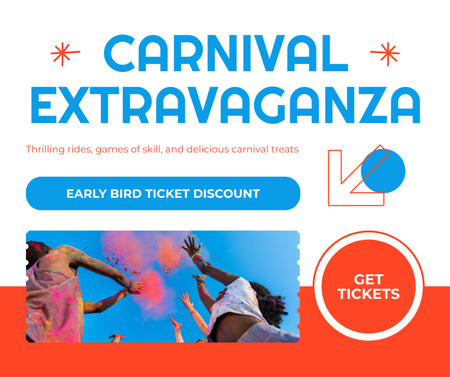 Incredible Carnival With Paint Powder And Discounts Facebook Design Template