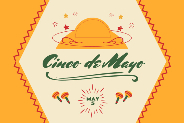 Celebration of Cinco de Mayo Postcard 4x6in Design Template