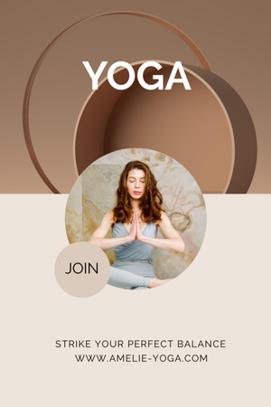 Online Yoga classes promotion Flyer 4x6in Design Template