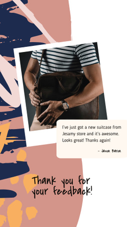 Designvorlage Bag Store Promotion Man Carrying Briefcase für Instagram Story