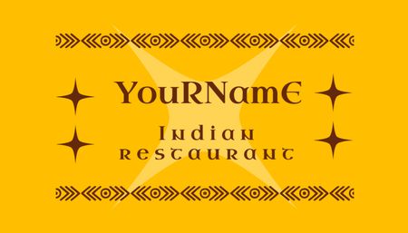 Designvorlage Indian Restaurant Ad für Business Card US