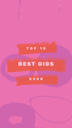 Plantilla de diseño de Best Gigs Ad on Pink pattern Instagram Video Story 