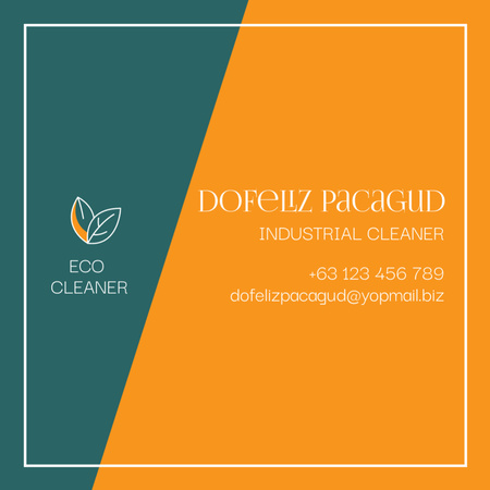 Introductory Card of Industrial Eco Cleaner Square 65x65mm Design Template