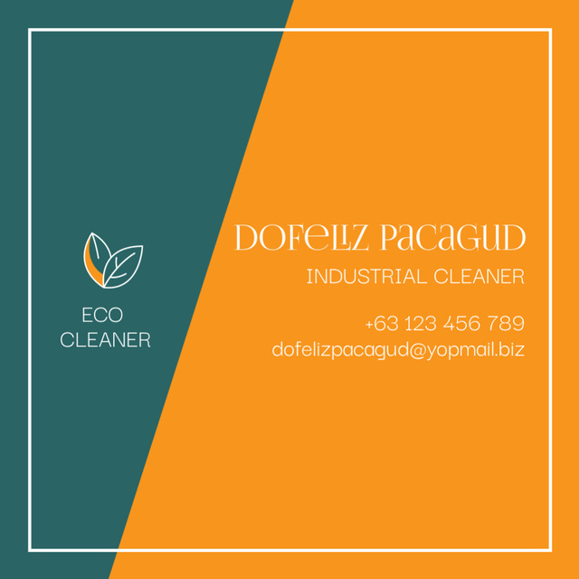 Introductory Card of Industrial Eco Cleaner Square 65x65mm – шаблон для дизайна