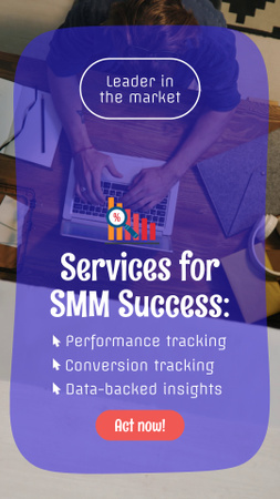 Plantilla de diseño de Agencia calificada que ofrece servicios para el éxito de SMM Instagram Video Story 