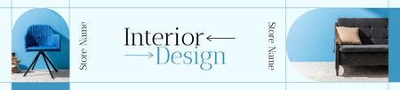 Designvorlage Offer on Interior Design with Armchair and Sofa für Ebay Store Billboard