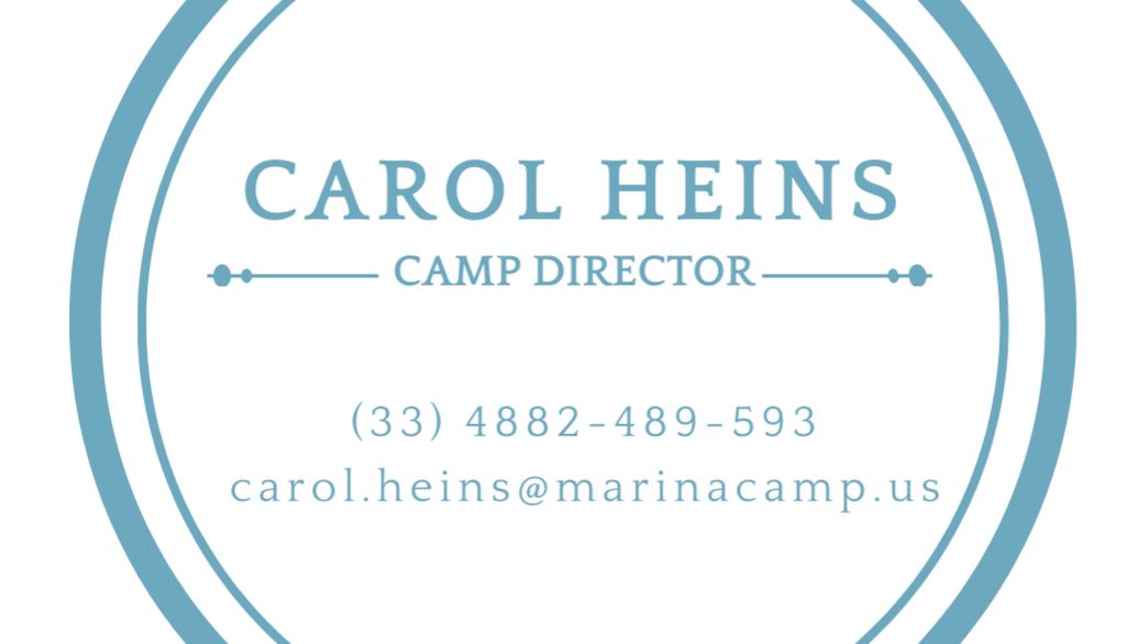 Camp Director Service Offer Business Card US Design Template