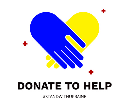 Donation Motivation during War in Ukraine Facebook Design Template