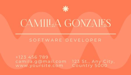Software Developer Services Ad on Orange Business Card US Design Template