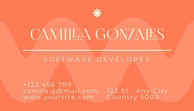 Platilla de diseño Software Developer Services Ad on Orange Business Card US
