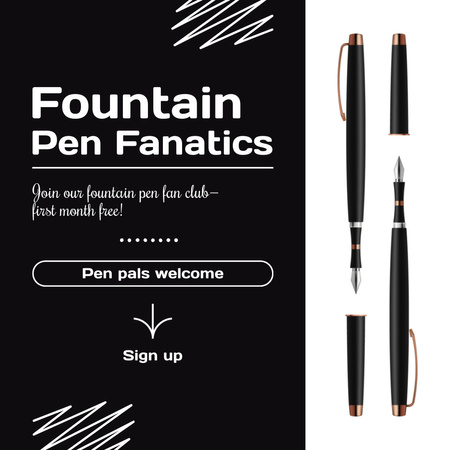 Fountain Pen Special Offer Animated Post Design Template