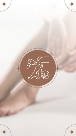 Nabídka služeb depilace na nohou v bílé barvě Instagram Highlight Cover Šablona návrhu