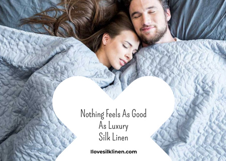 Luxury silk linen Offer with Couple in Bed Postcard 5x7in Design Template