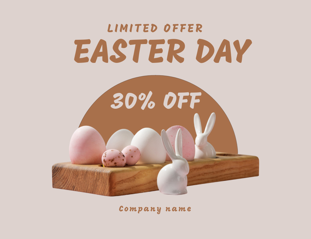 Easter Day Limited Offer Thank You Card 5.5x4in Horizontal Design Template