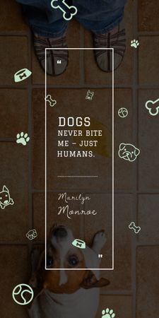 Szablon projektu Cytat z psami z cute Puppy Graphic