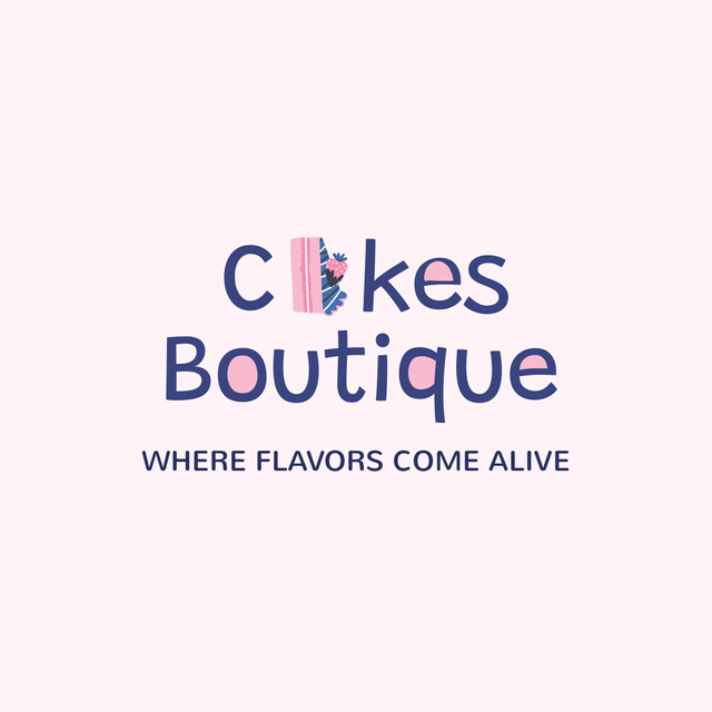 Template di design Tempting Cakes Shop Promotion With Slogan Animated Logo