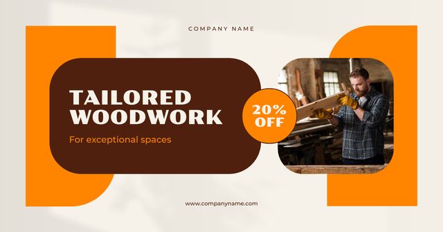 Designvorlage Unmatched Carpentry Service And woodwork At Lowered Price für Facebook AD