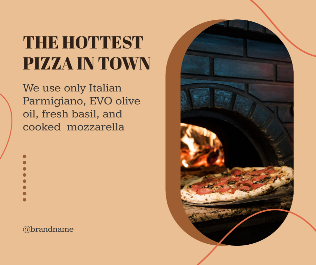 Hottest Pizza in Town Facebook Design Template