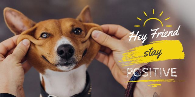 Positive Phrase with Cute Puppy Image Design Template